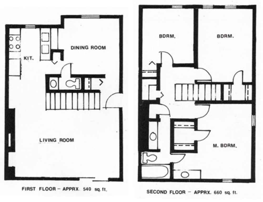 Floor plan for 3 beds, 1 bath, 1740 sqft